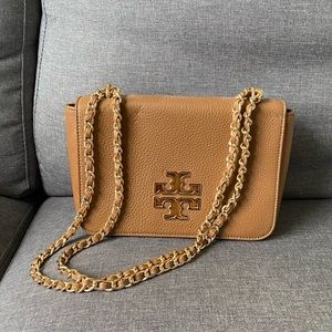 Tory Burch Tan/Gold Hardware Adjustable Shoulder Bag